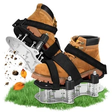 Lawn Aerator Shoes with Metal Bottom Double Layer Soil Yard Lawn Spike Shoes
