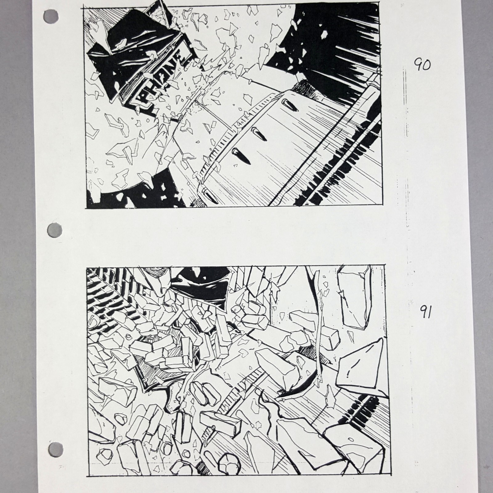 Image 4 of The Matrix Production Used Storyboard Trinity Chase CH90-91 Movie Prop