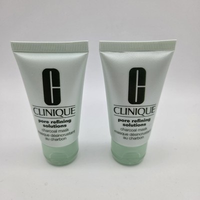 CLINIQUE Pore Refining Solutions 1oz Charcoal Mask Travel Size Lot of 2 Bottles