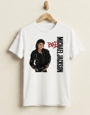 Michael Jackson Bad T-Shirt White King of Pop Cotton Graphic Tee US | 160426N04