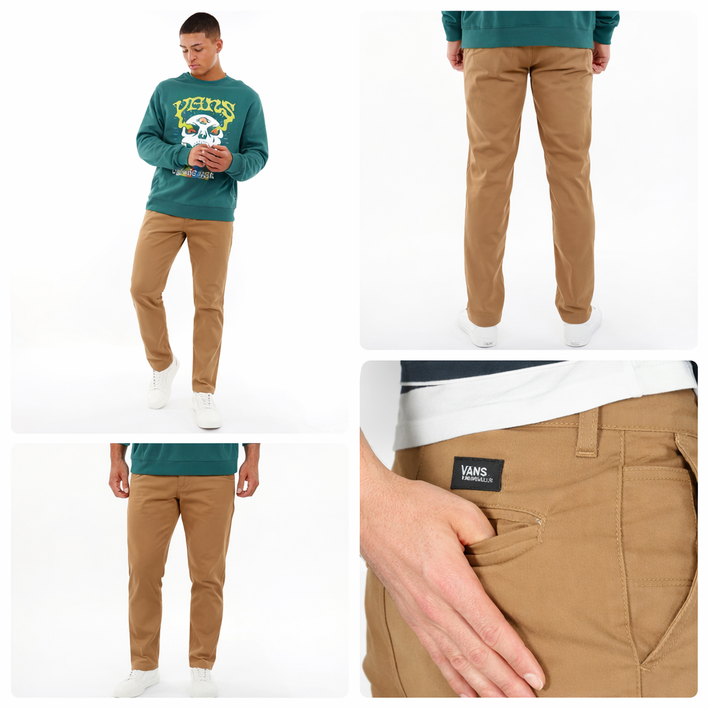 Vans Slim Fit Chinos Mens 28W R Leg Dirt Brown BNWT Skate Smart Trousers