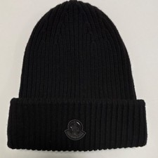 Moncler Wool Knit Beanie Black Unisex Winter ...