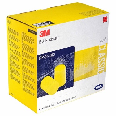 500 x 3m E.A.R Classic Ohrstöpsel PU Schaum Einweg OHR E-A-R * 250 Paar *