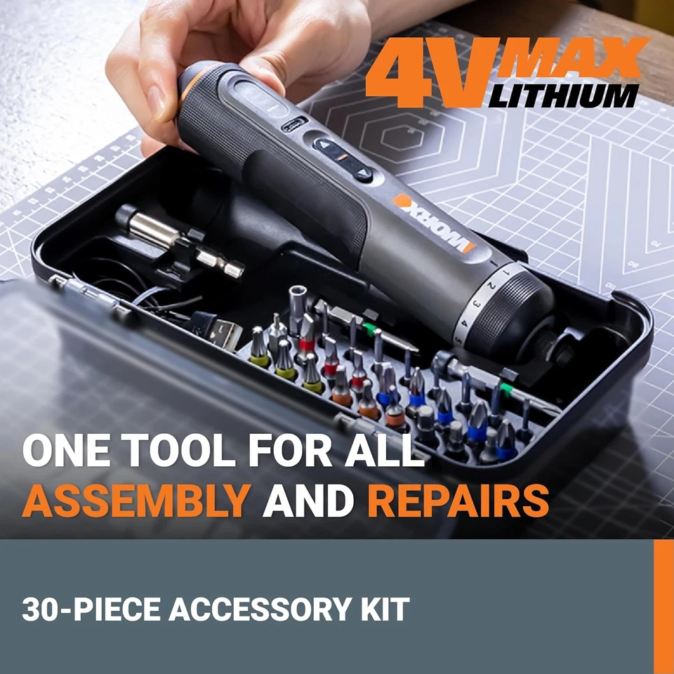 4V Lithium Screwdriver 30-Piece Accessory Kit WX242L - Image 2 of 4