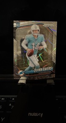 Quinn Ewers 2025 Panini Prizm #307 Silver Laser Prizm RC Miami Dolphins