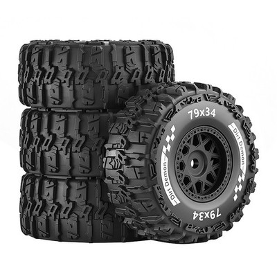 4Pcs Wheels and Tires for 1/14 1/16 TRAXXAS 1/16 SUMMIT/E-REV Short Course Truck