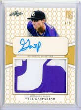 2022 Leaf Perfect Game Metal WILL GASPARINO Patch Tag AUTO Autograph RC 3/6