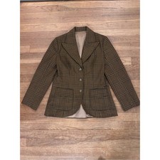 Women's Tan Striped Long Sleeve Blazer - Size 4 b68