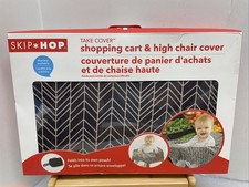 Skip Hop Shopping Cart High Chair Seat Take Cover Safety Strap Gray Herringbone