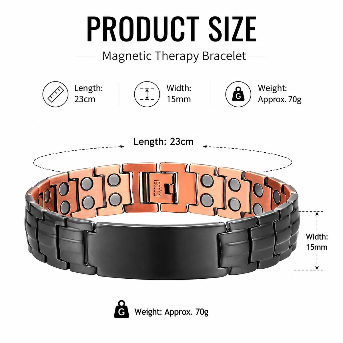 Pure Copper Magnetic Therapy Bracelet Cross Lord's Prayer Men Women Healing AU