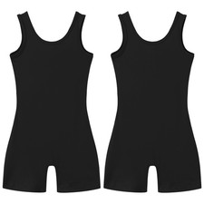 2 Pack Skinny Gymnastics Leotards For Toddler Girls Scoop Neck With Shorts, L...