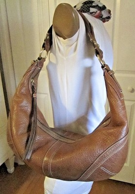 ［最終値下げ］COACH ショルダーバッグ　ハドソン　レザーブラウン　本革　美品 COACH Tobacco Brown Leather Soho Dylan Hobo L/XL 10045 Shoulder