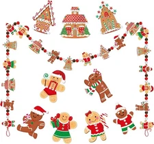 Gingerbread Christmas Garland 8.86 ft for Multi Color 