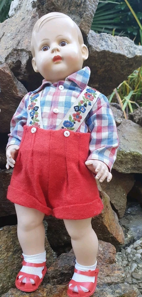 Petits garcons jumeaux en celluloïd Minerva Buschow und Beck 1920-30. -36 cm - Photo 3/4