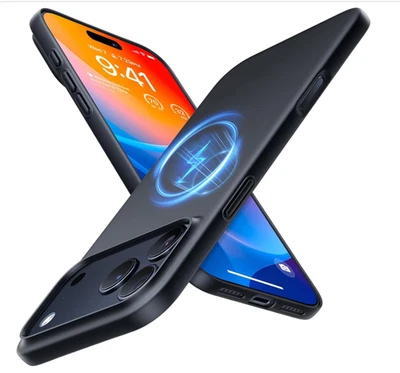 TORRAS Magnetic Slim Fit for iPhone 17 Pro Case 6.3 inch, Ultra-Thin, Black