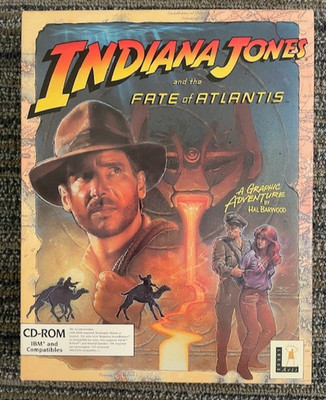 Indiana Jones and the Fate of Atlantis CD ROM Windows COMPLETE with Hint Book!