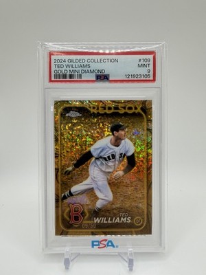 2024 Topps Gilded Ted Williams Gold Mini Diamond 9/50 PSA 9 Jersey Number Match