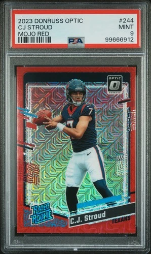 2023 PANINI DONRUSS OPTIC MOJO RED #244 CJ STROUD PSA 9