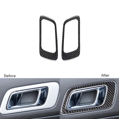 Carbon Fiber Rear Door Handle Bowl Panel Cover Trim For Ford Explorer 2011-2014 