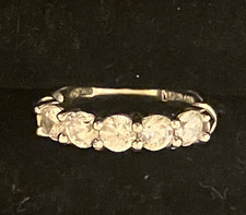 Vintage Estate 925 Sterling Silver Cubic Zirconia CZ Sparkly Ring Size 7 2.8 gr