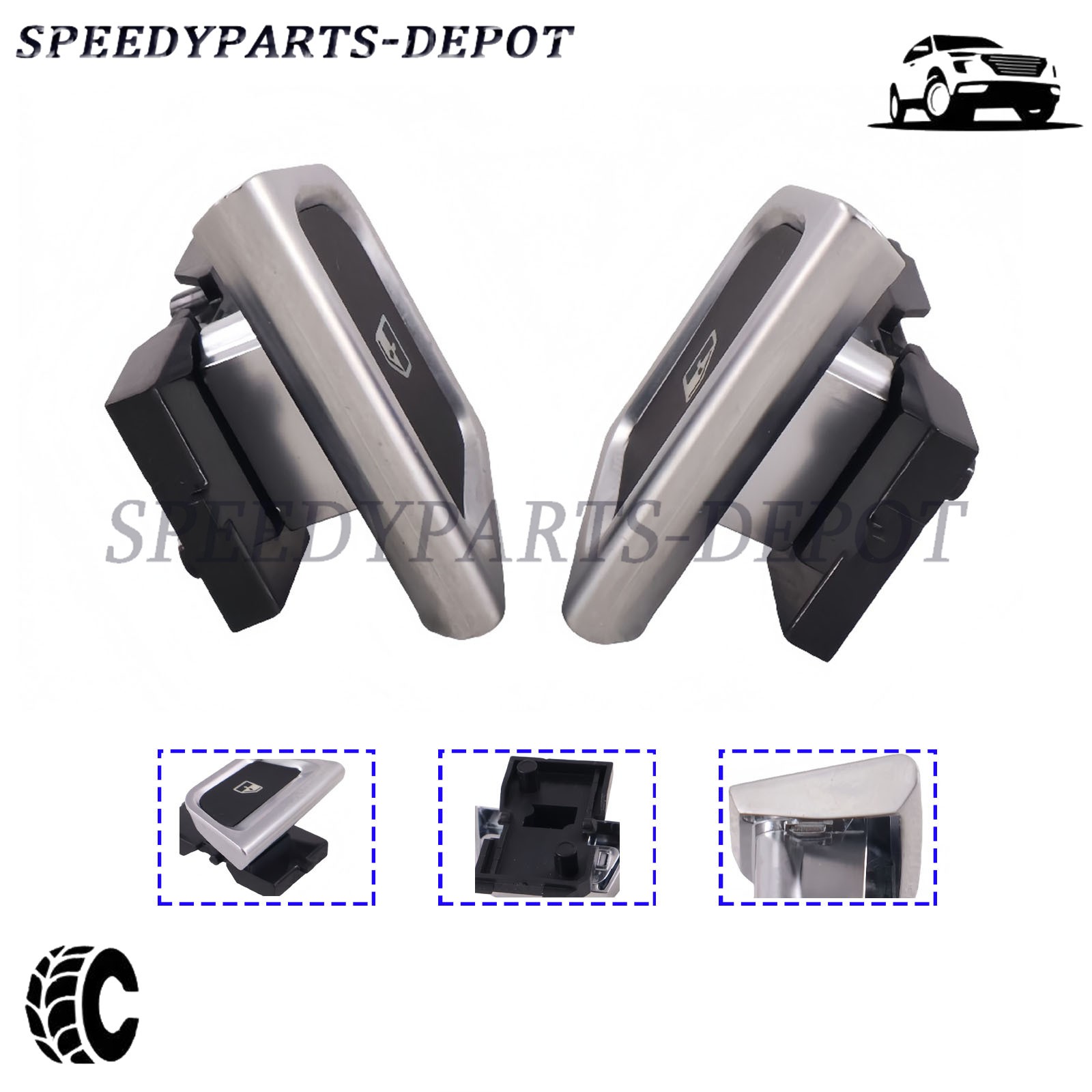 Pair Power Window Switch Button Caps For Ferrari California T 309096 Base