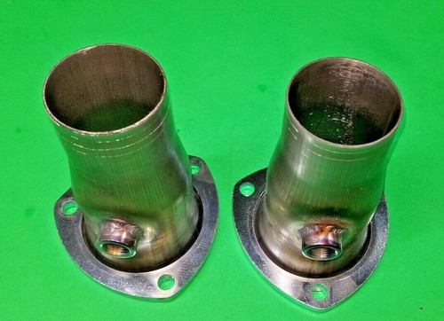 3.5" Header To 2.5" 409 Stainless With 2 O2 Bungs 3 Bolt Collector Reducers USA - Picture 2 of 6