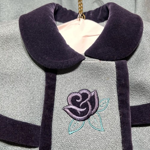 Rothschild Girls 6 Green Wool Blend Dress Coat w Velvet Embroidered Vintage - Picture 12 of 18