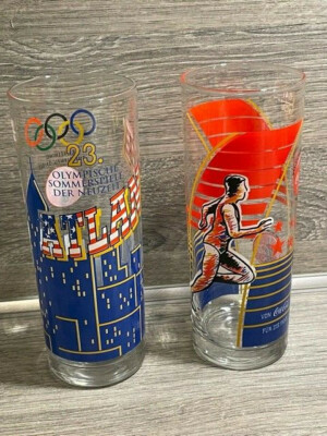 2 x Vintage Coca Cola Gläser Olympische Sommerspiele 1996 Atlanta USA 0,4 l RAR!