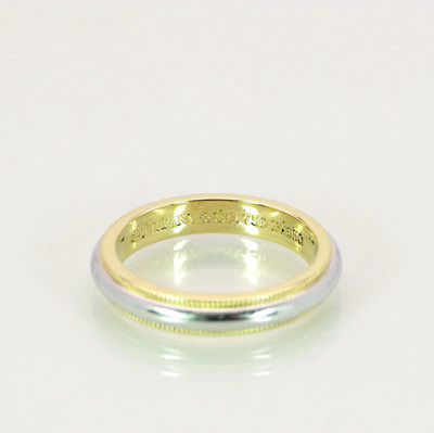 Tiffany & Co. Ring Ehering ''Milgrain'' 750er Gelbgold mit Platin