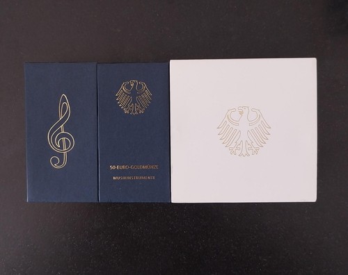 GOLDMÜNZE KONTRABASS BERLIN A MUSIKINSTRUMENTE 50 EURO BRD 50 € GOLD 1/4 UNZE - Bild 2 von 4