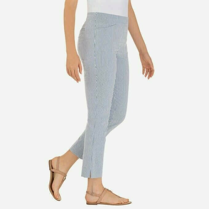 NEW Hilary Radley Ankle Pants Pull On Tummy Control Stretch Blue