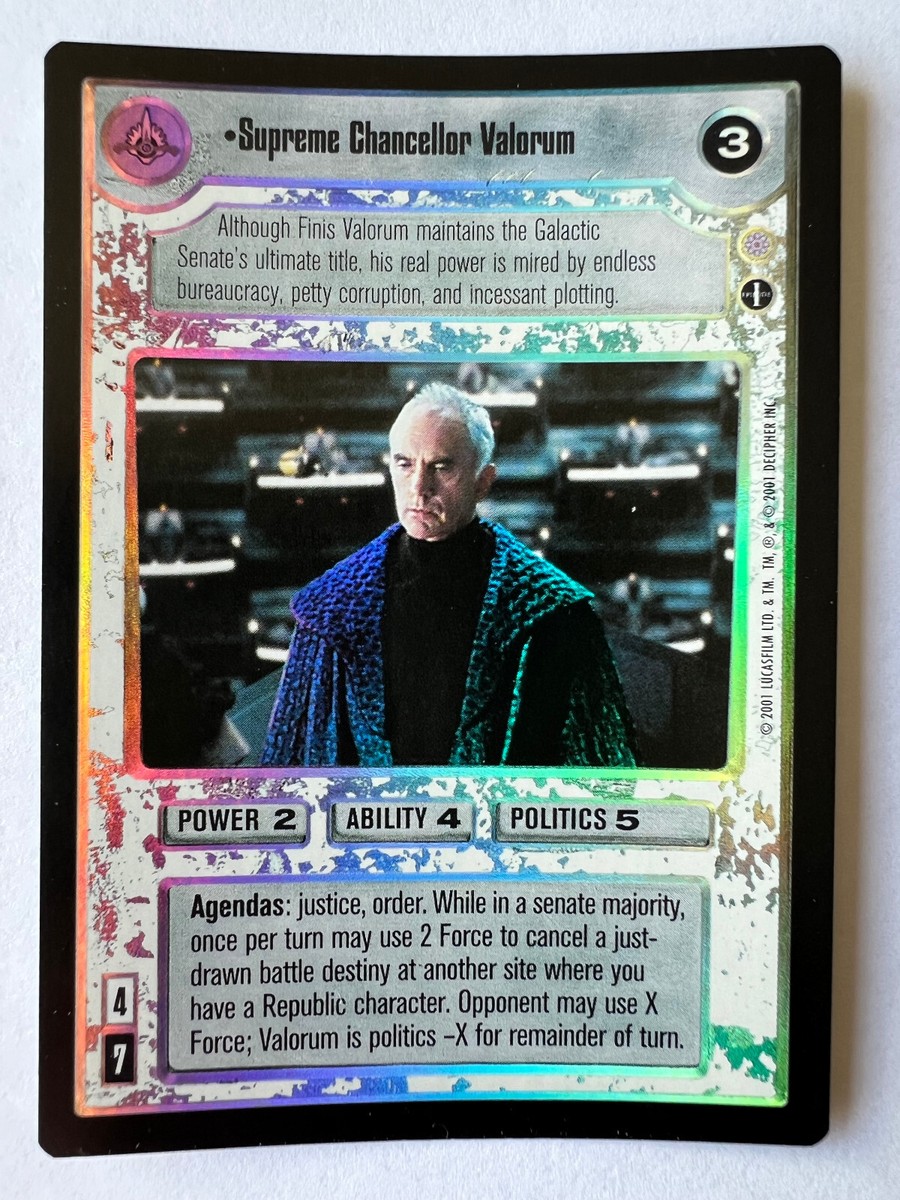 SWCCG Star Wars CCG Supreme Chancellor Valorum Foil NM | eBay