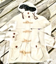 Fat Face Cream Wool Duffle Coat Handmade British Heritage By Cro' Jack Size 10