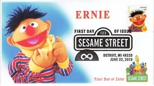 AO- 5394B-2, 2019, Sesame Street  Add-on Cover, First Day Cover, Pictorial Postm