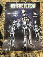 EraSpooky glow in the dark Skeleton Halloween one piece Costume sz medium new