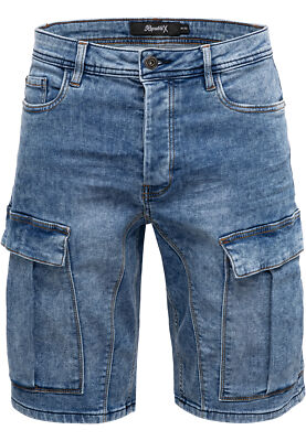 Herren Cargoshorts Männer Kurze Bermuda Jeans Hose Regular Fit R7036