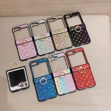For Samsung Galaxy Z Flip 6 5 4 3 Cute Phone Case Cover Luxury Bling Ring Chain