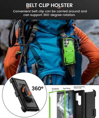 For Samsung Galaxy S22/S22+/Ultra Case Dual Layer Rugged Hybrid Cover Belt Clip - Picture 28 of 54