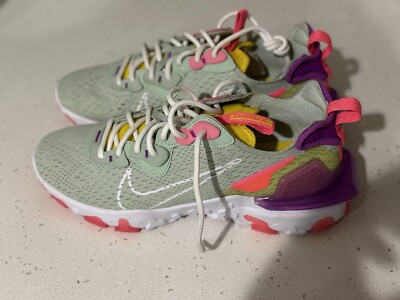 nike react vision trainers in white yellow and pink
