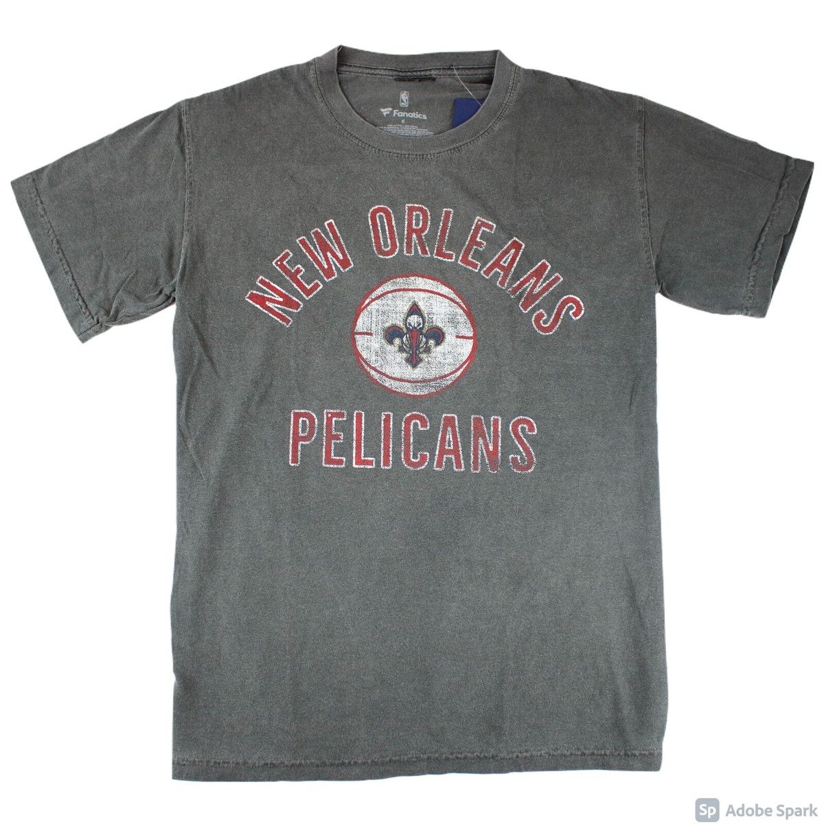 NEW New Orleans Pelicans Fanatics Icon Team Faded Logo Men Cotton T-Shirt  BLACK