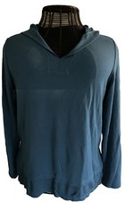 CUDDL DUDS Women's ULTRA SOFT COMFORT Teal Hooded Shirt Sz.M