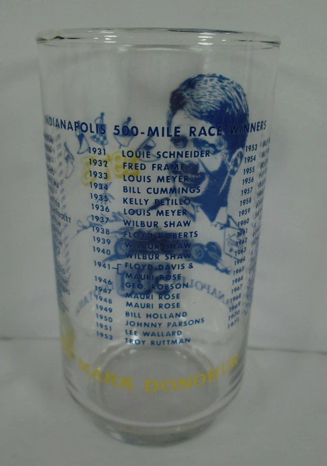 1973 Индианаполис 500 Mark Donohue Sunoco Penske гонки коллекционное стекло - Изображение 4 из 4