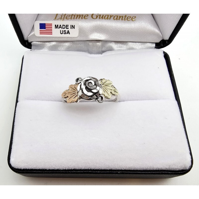 Black Hills Gold Sterling Silver Ladies Rose Ring Size 7 FAST SHIPPING
