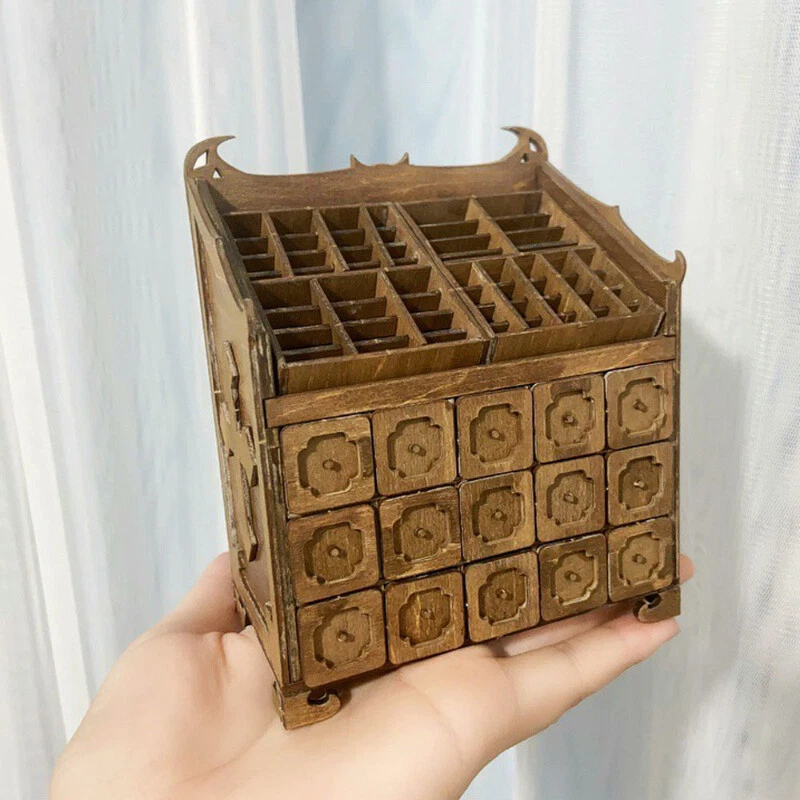 Armario de almacenamiento de bruja hecho a mano escala 1/12 miniaturas para casa de muñecas sin terminar Foto 3 de 4