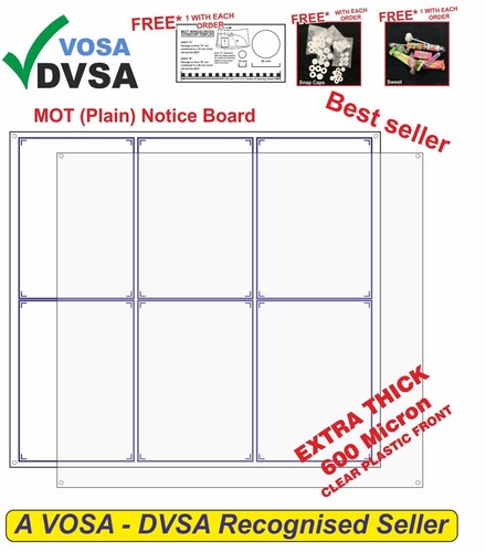 MOT SIGN | MOT SIGN | MOT SIGNS PACK | 6 X A4 MOT NOTICE BOARD | VOSA ...