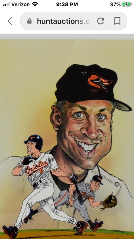 Cal Ripken Jr Autographed Limited Edition Cel Toon Art Sam Viviano Baseball