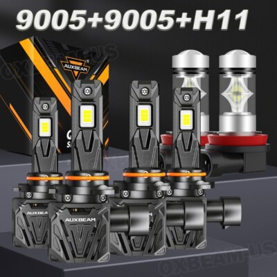 AUXBEAM 30000LM LED Headlight Fog Bulbs White 6x For Toyota RAV4 2013 2014 2015