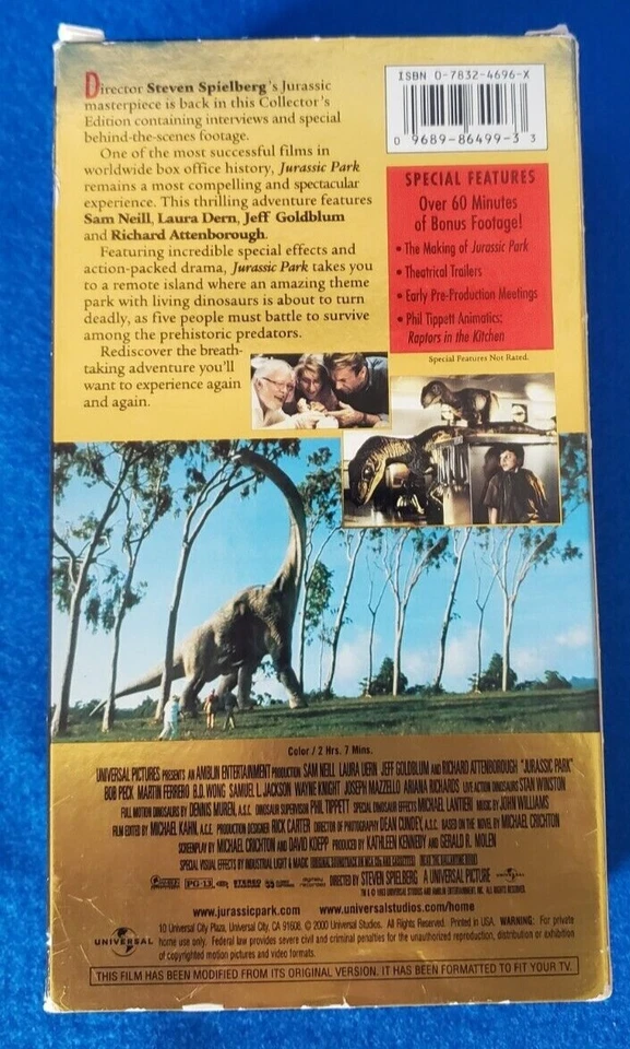 JURASSIC PARK, COLLECTOR'S EDITION, VHS, BOX SET OF TWO , STEVEN SPIELBERG - Image 2 of 4