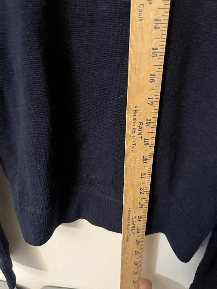 Express Sweater Men's M CrewNeck Heavy Long Sleeve Red Navy Striped - Image 4 of 4