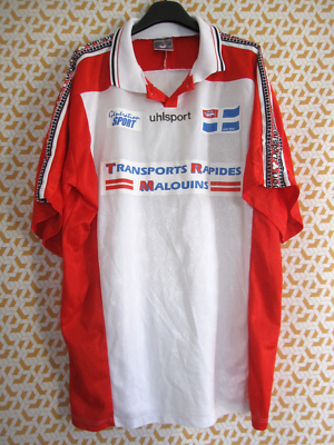 Maillot Saint Malo porté #9 Uhlsport vintage football Malouins shirt blanc - XL